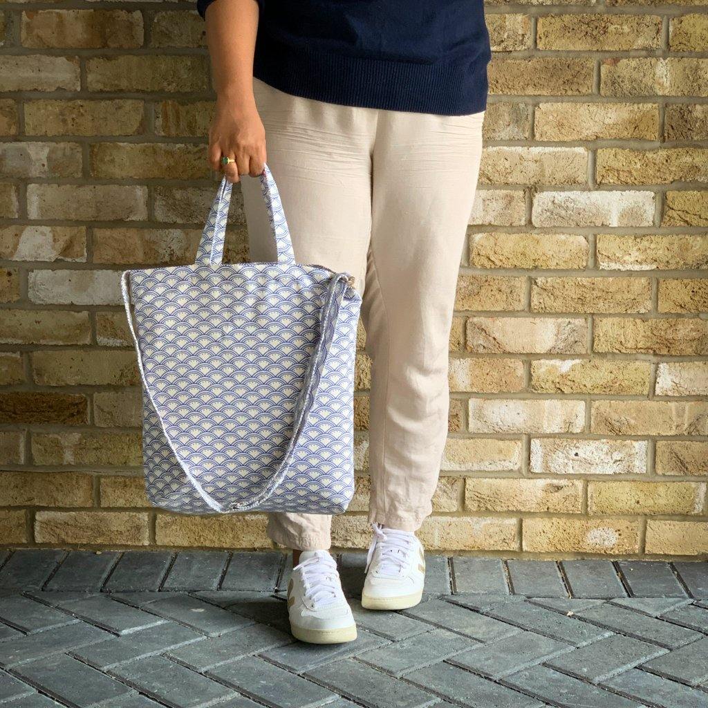 Wabi Sabi Tote Bag in Blue - Tikauo