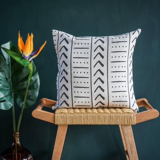 Uma Square Cushion Cover in Charcoal - Tikauo