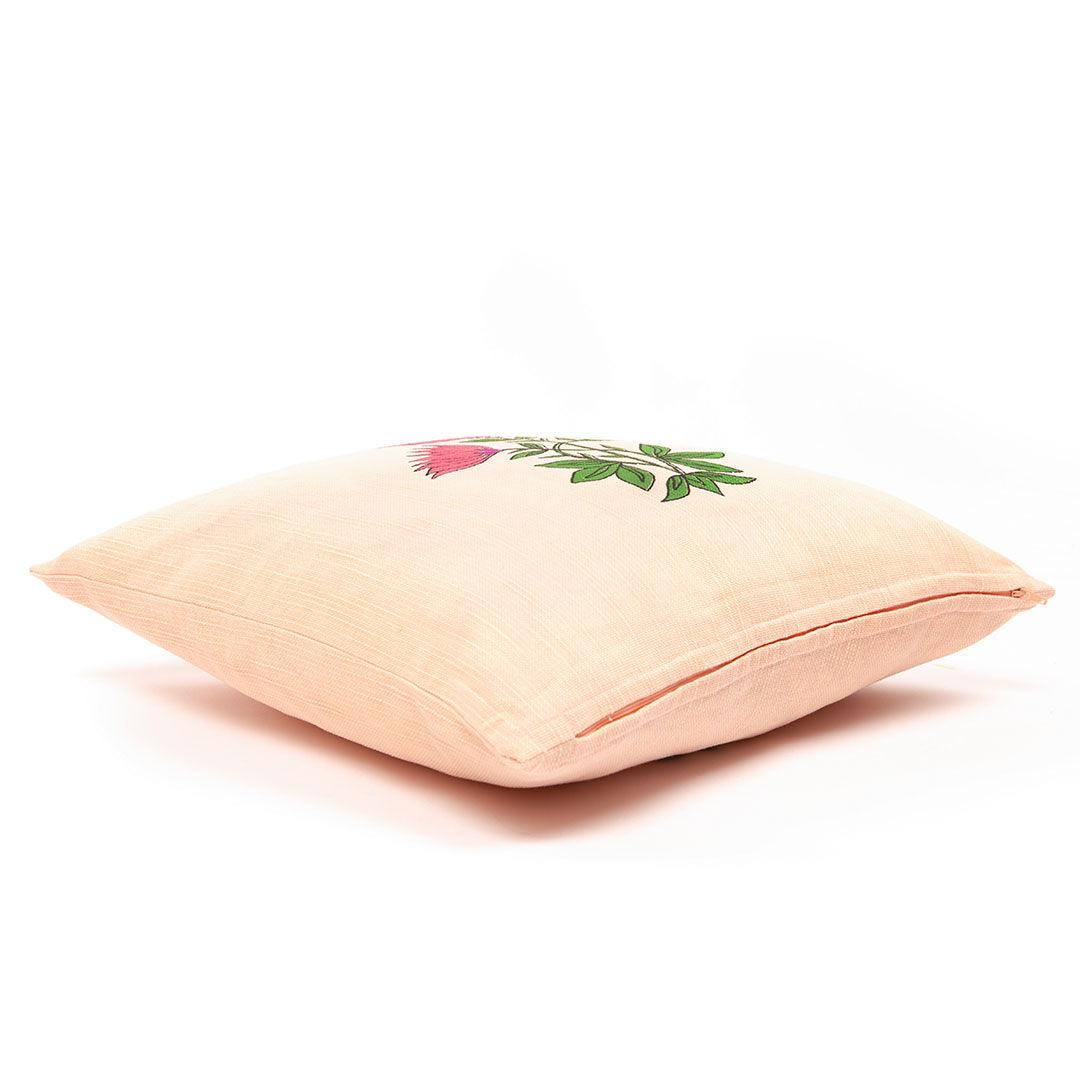 Juhi Floral Pink Cushion Cover - Tikauo