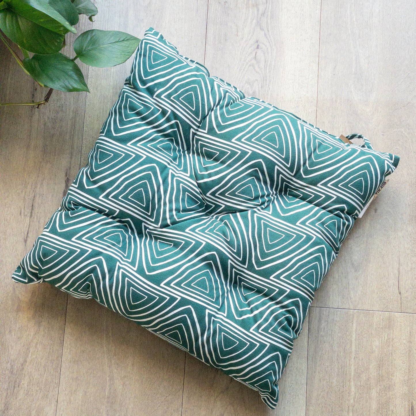 Geometric Print Seat Pads - Green