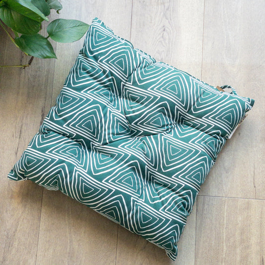 Geometric Print Seat Pads - Green