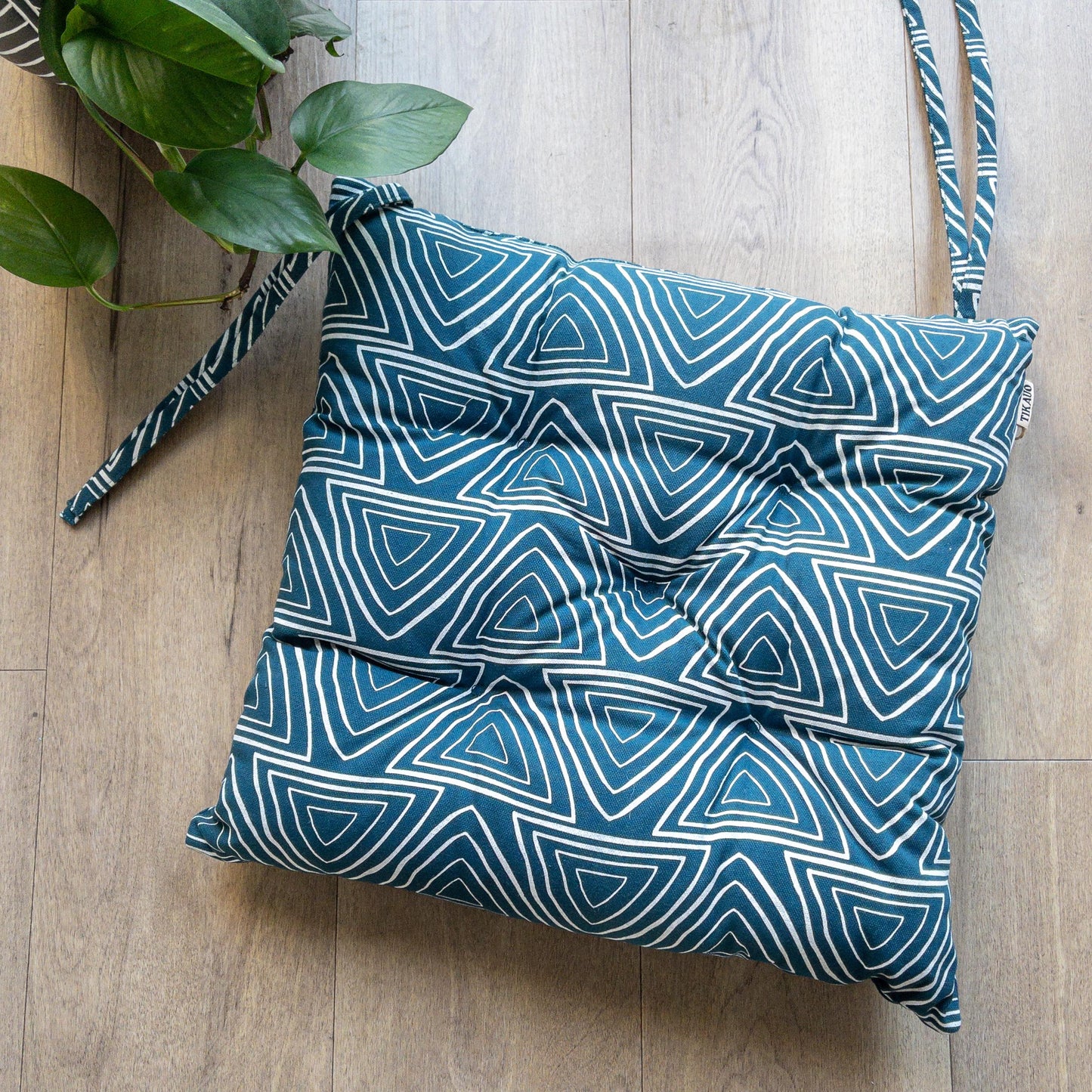 Geometric Print Seat Pads - Blue