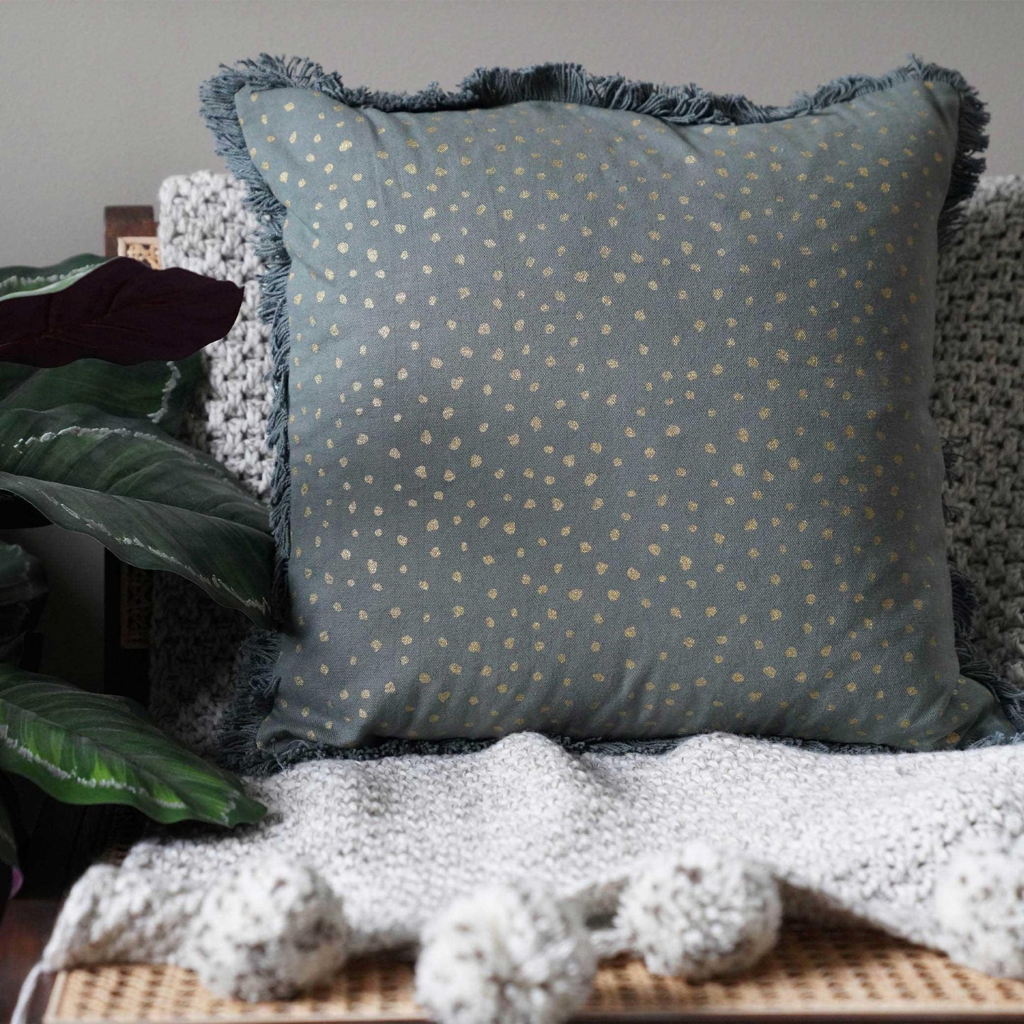 Mirage Dot Grey Cushion Cover - Tikauo