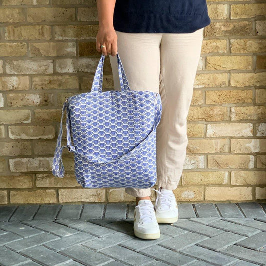 Ikigai Tote Bag in Blue - Tikauo