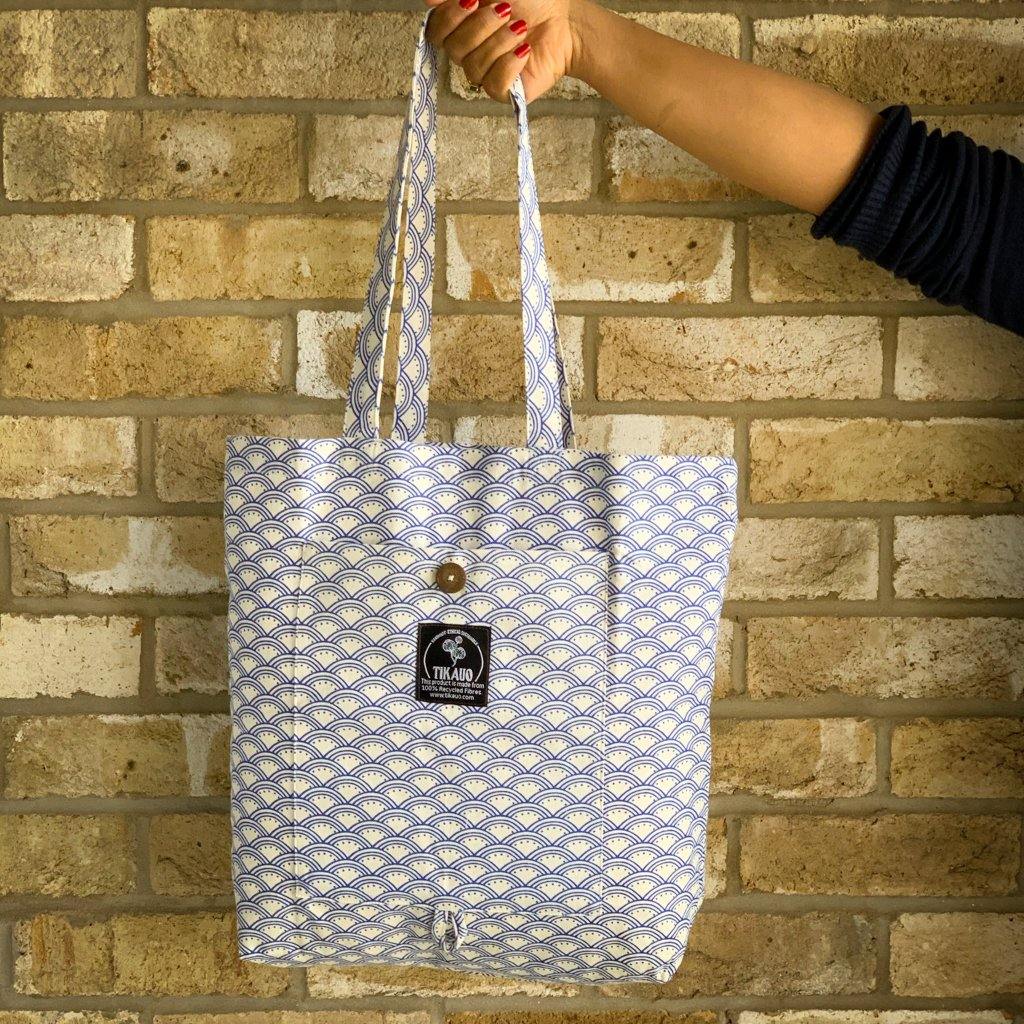 Wabi Sabi Magic Tote Bag in Blue - Tikauo