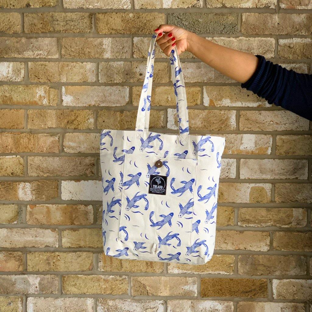 Sakana Magic Tote Bag in Blue - Tikauo