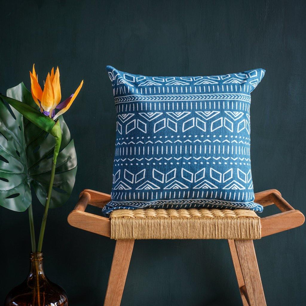 Iman Cushion Cover in Blue - Tikauo