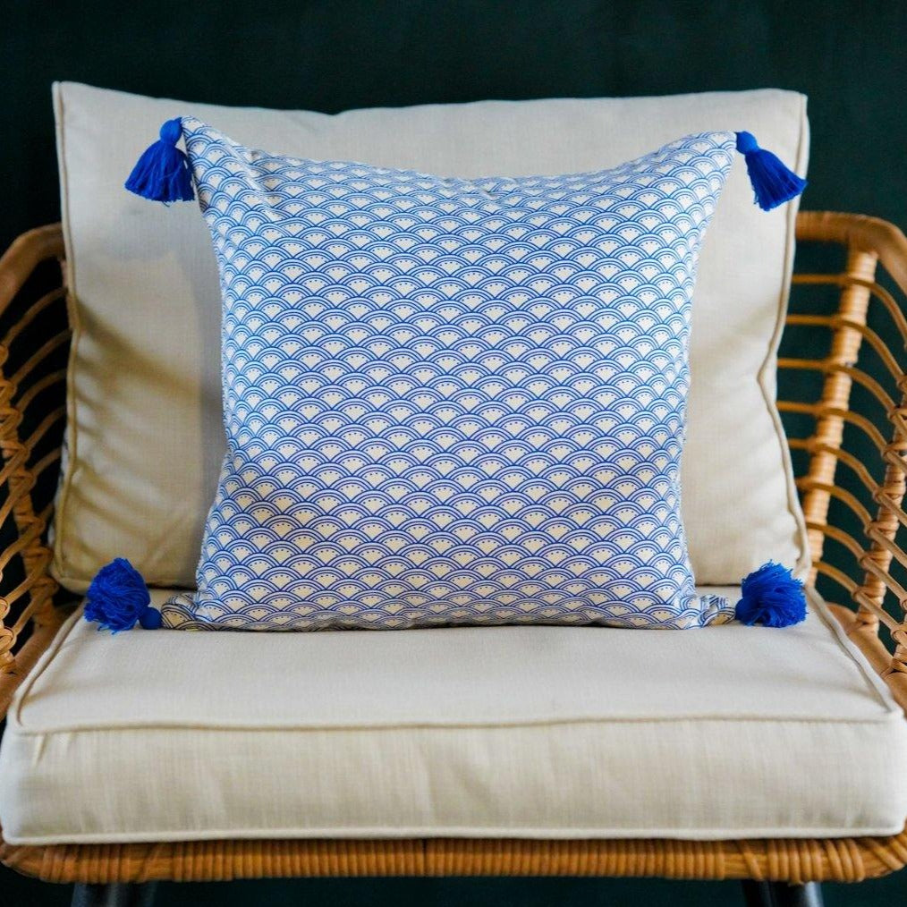 Wabi Sabi Cushion Cover in Blue - Tikauo