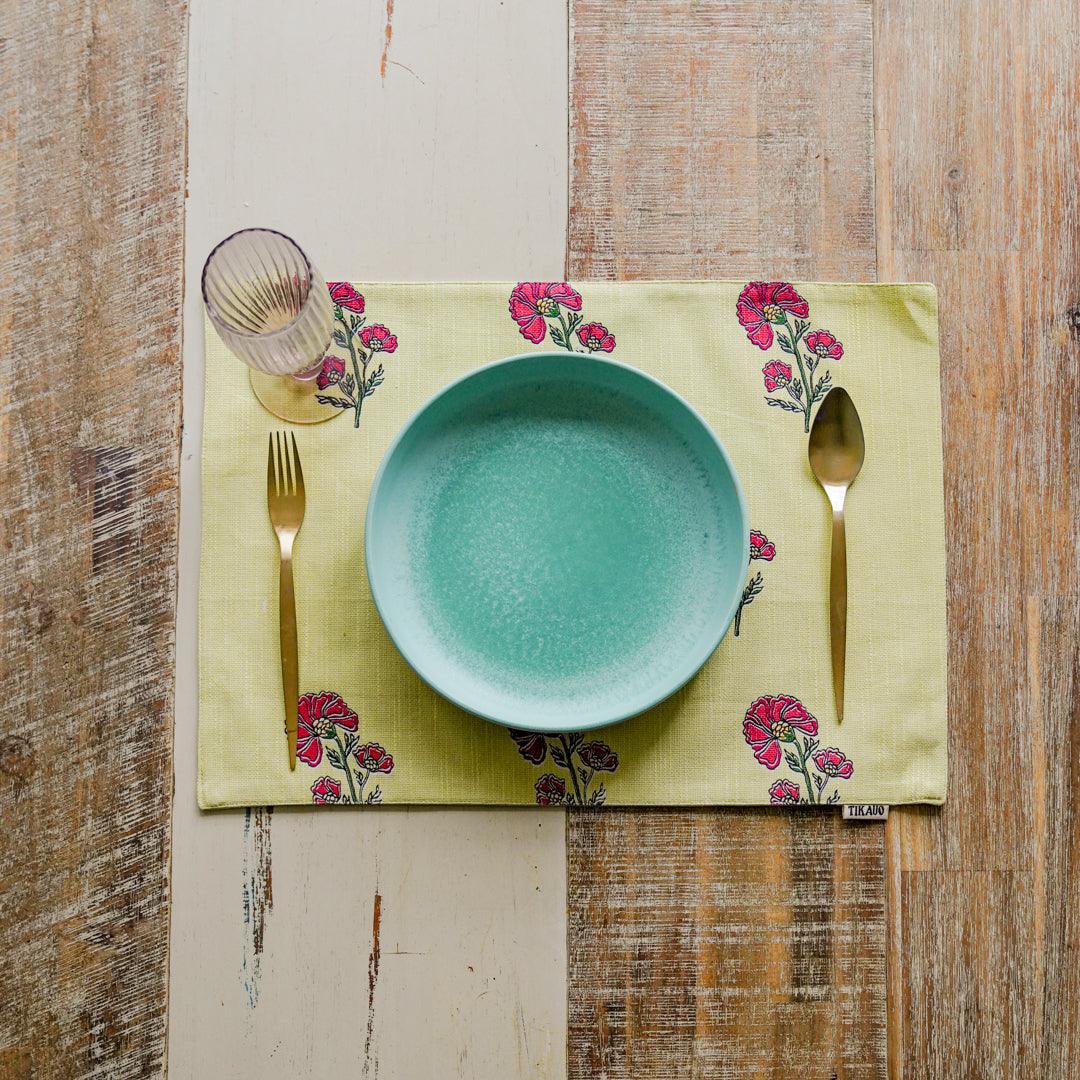 Alia Floral Placemats - Set of 2 - Tikauo