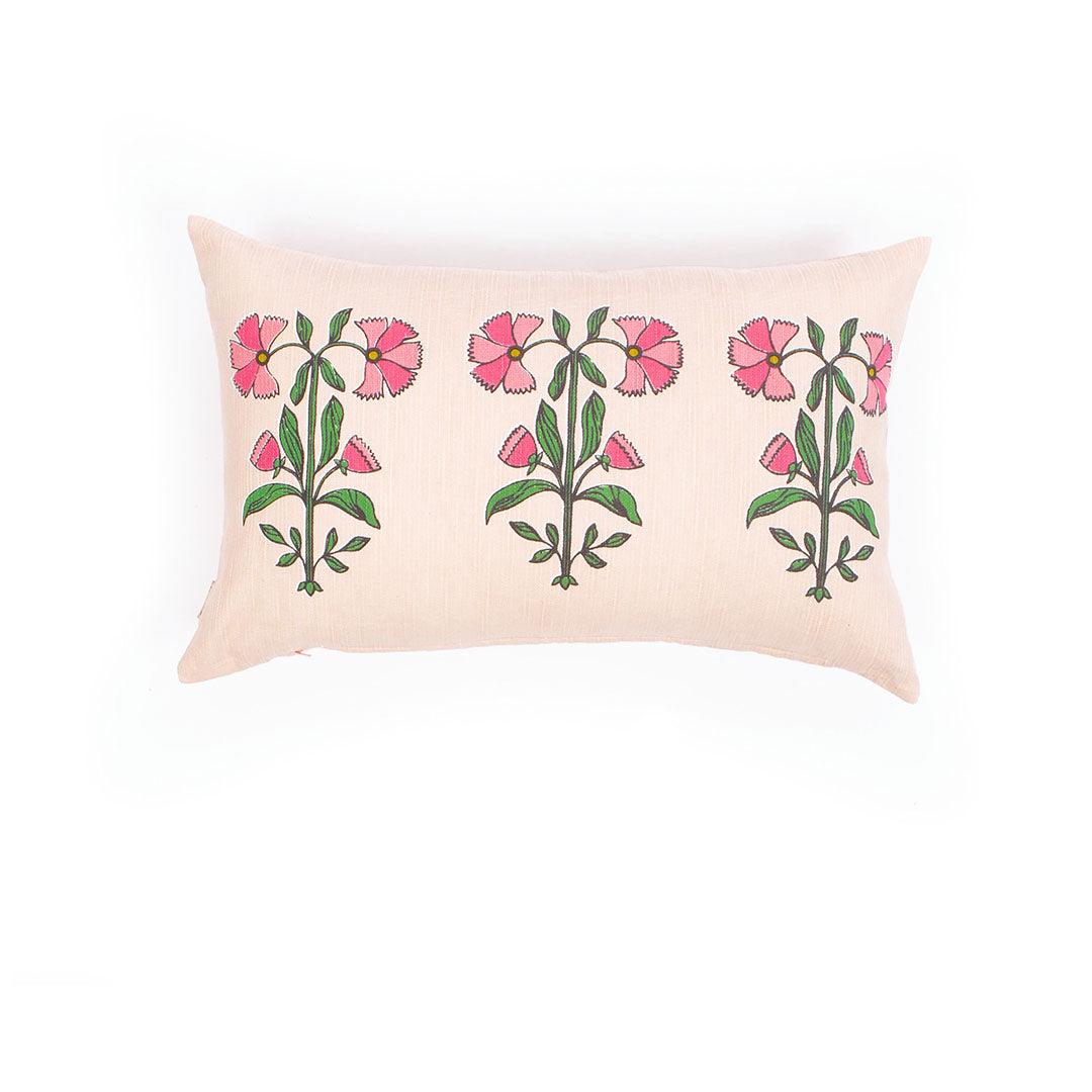 Nasrin Floral Pink Cushion Cover - Tikauo