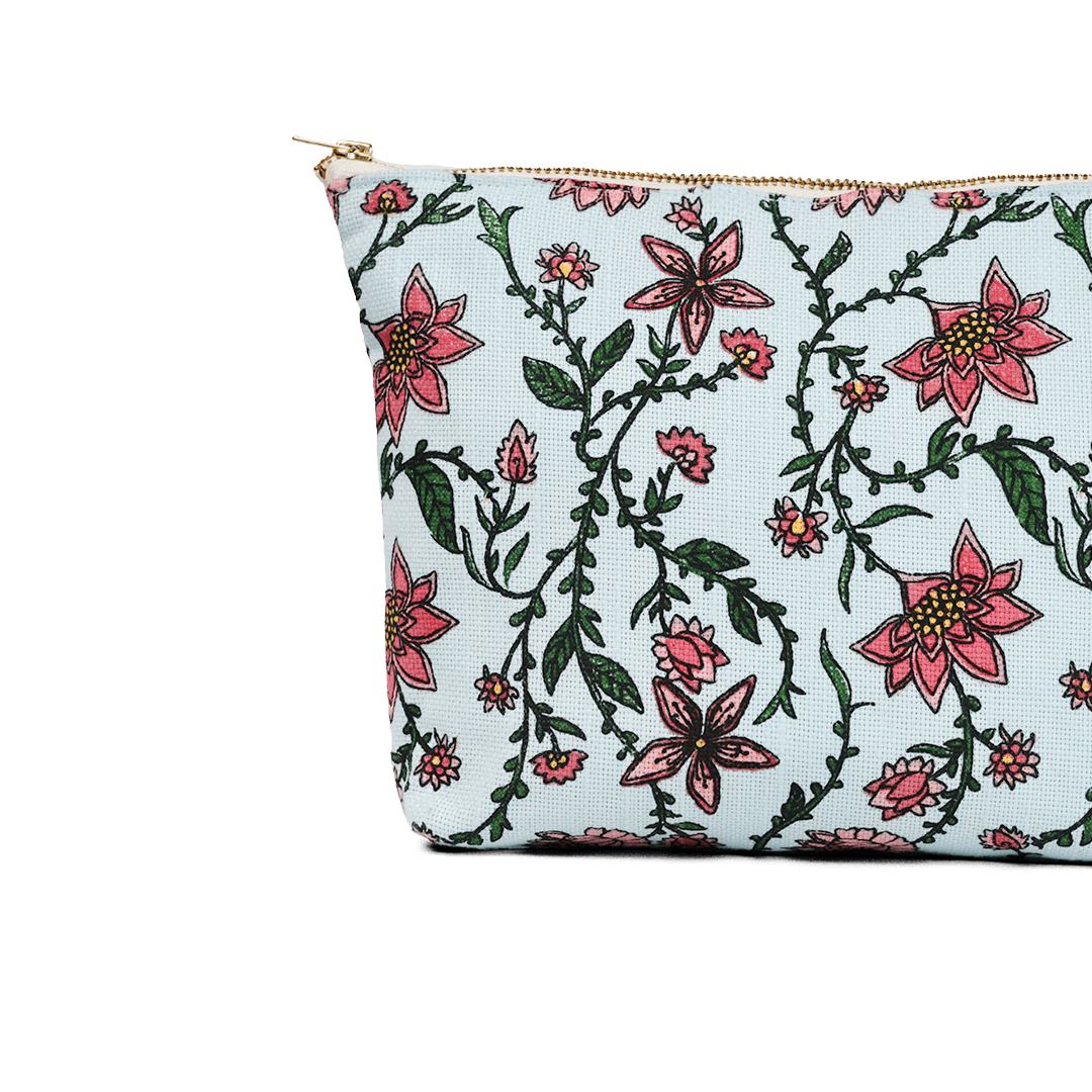 Bahar Floral Makeup Bag - Tikauo